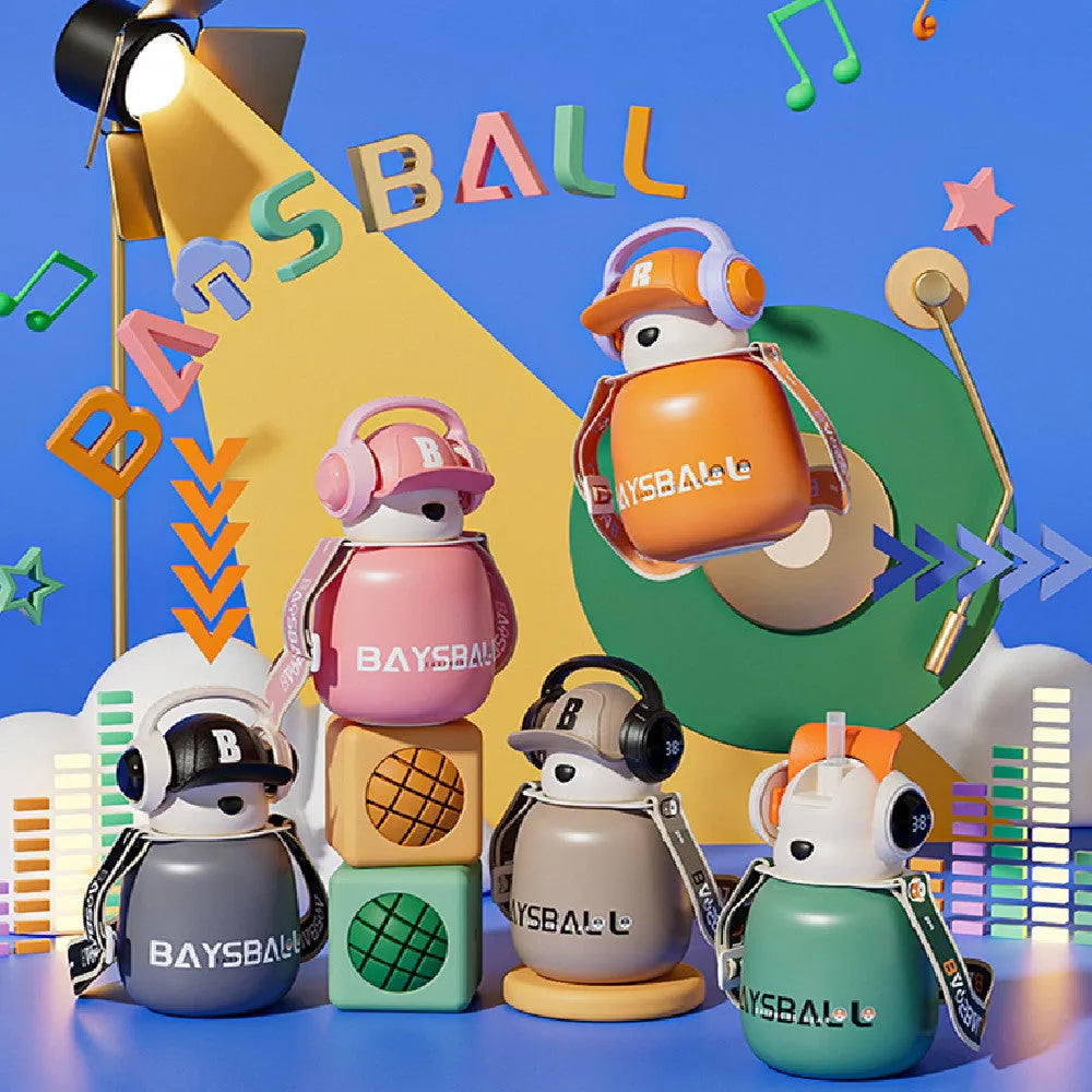 Cute Fashion Stainless Steel Wire Headset Bear Water Cup - Bellarte Enchanté Cute Fashion Stainless Steel Wire Headset Bear Water Cup